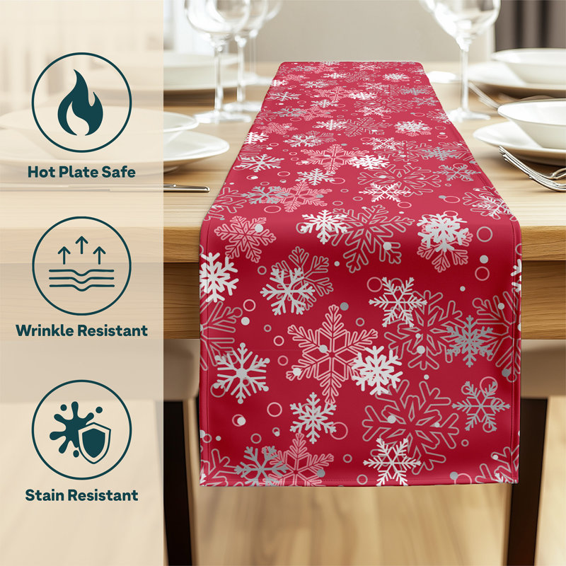 Eustis Geometric Table Runner, 72" L x 12" W, Red