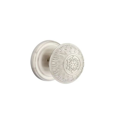Ensemble de mortaise intérieure Emtek avec rosette régulière et bouton Lancaster (LH)