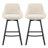Absalom Modern Industrial Swivel Upholstered 25.6'' Linen Counter Stool with Metal Frame-505018660-479017769
