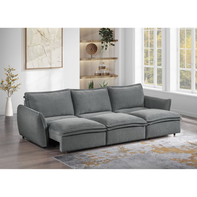Eaden Chenille Power Sofa With Sleeper, Comfortable And Versatile For Modern Living Spaces, Perfect For Small Apartments And Guest Rooms., Sectional
