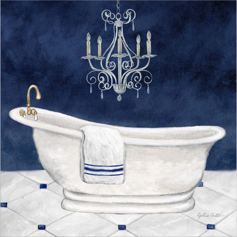 «Marine Blue Bath I» par Cynthia Coulter, art mural encadré