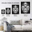 Human Skulls Black Trippy Tribal Mandala Wall Art Print