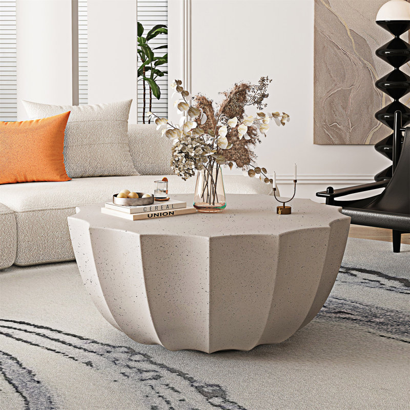 Table basse imperméable pour l'extérieur et l'intérieur, Blanc