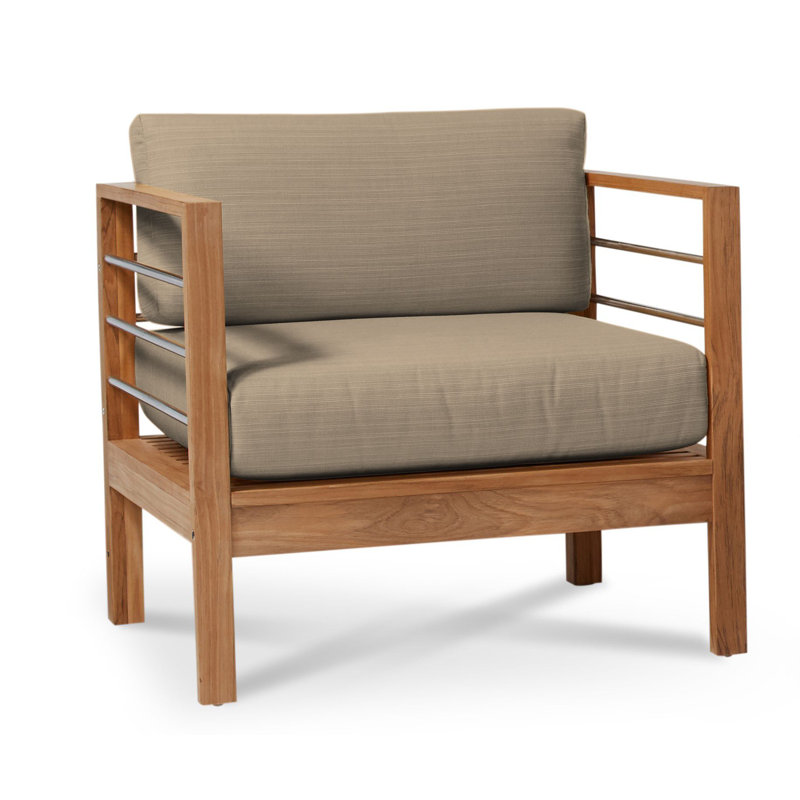Fauteuil club d'extérieurici, Fauve, Naturel sablé