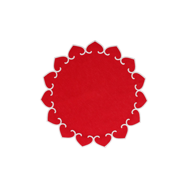 Napperon Tessuti, Rouge / blanc