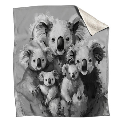 Koala Family Painting Blankets