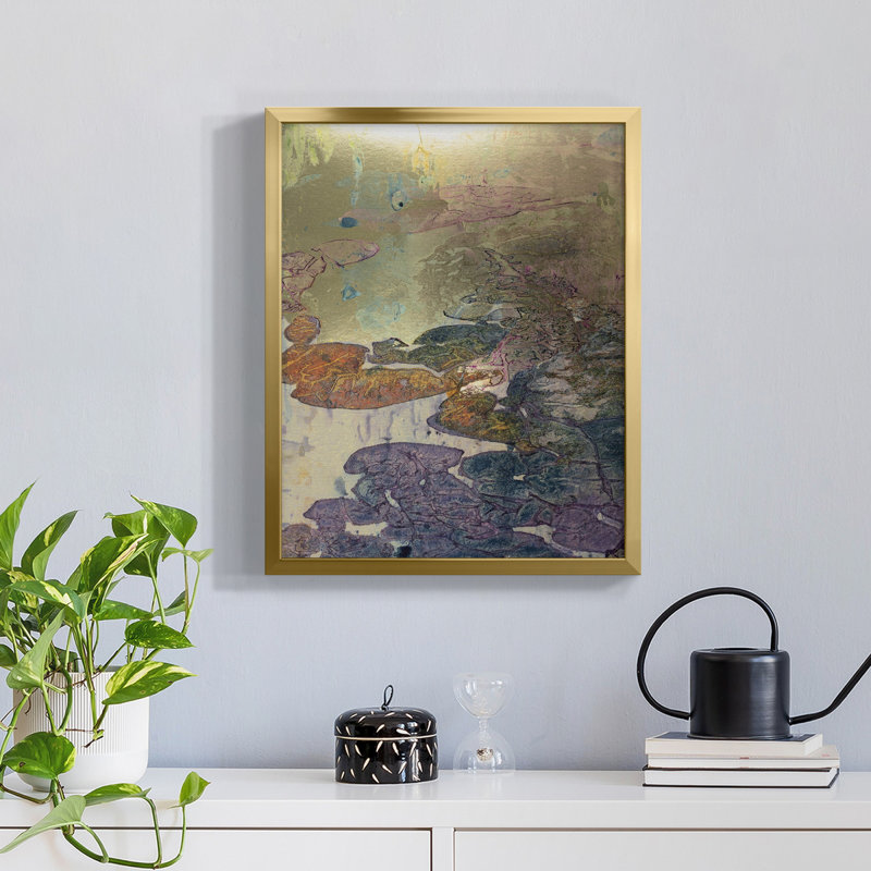Paysage de Monet III - Toile encadrée de qualité supérieure - Prêt à être accroché, Gold Framed Canvas