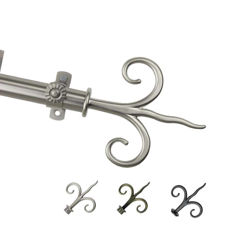 Tringle à rideaux simple Lysia, 28 po à 48 po, Nickel satiné