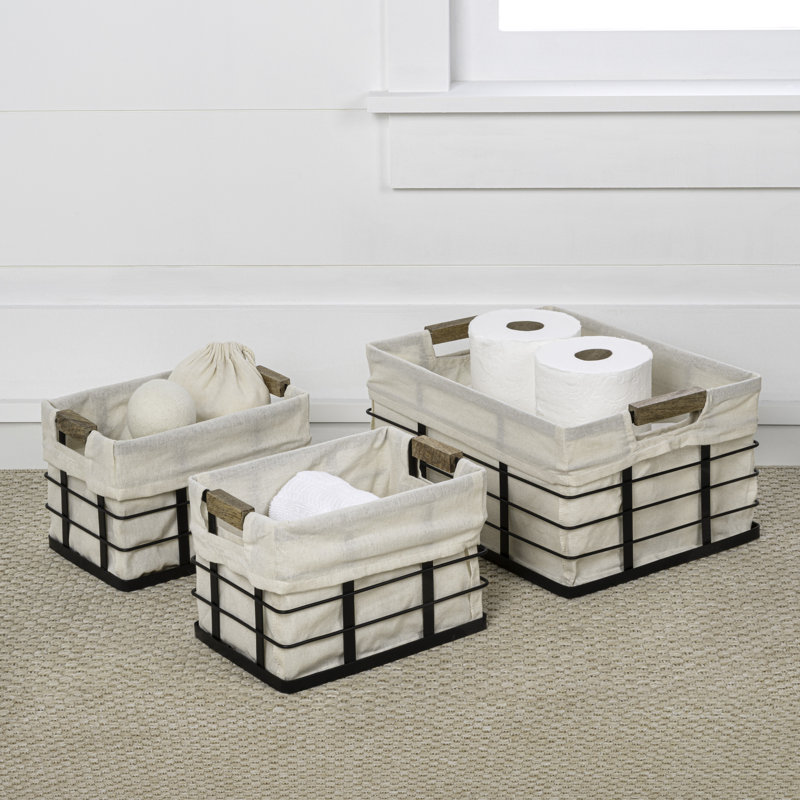 Ensemble de 3 paniers de rangement Callan, Noir