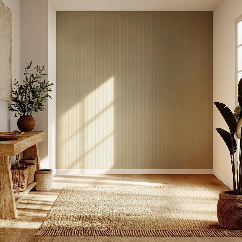 Tailored Stripe - Raw Cotton Wallpaper, Self-Adhesive, Vinyl, Raw Cotton