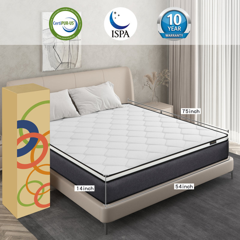 Medium Memory Foam Hybrid Mattress, Full / Double, 10"