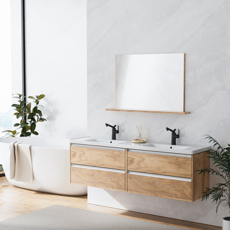Robinet de lavabo pour salle de bain à poignée simple 8 po H, Noir mat