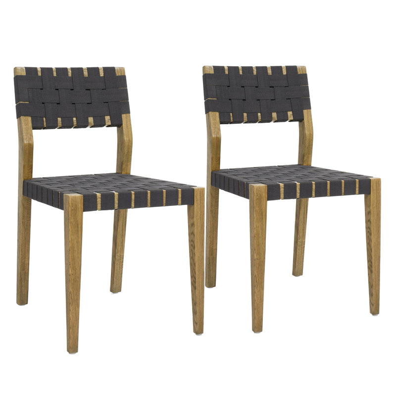 Orlando Dining Chair Set Of 2, Light Brown/Charcoal