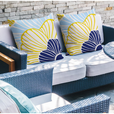 Floral Outdoor Reversible Throw Pillow