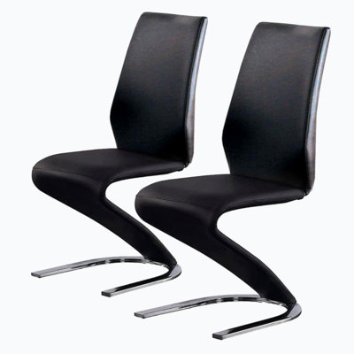 Ensemble de 2 chaises d'appoint rembourrées en similicuir et finition chromée