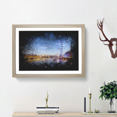 The London Eye & Thames River - Single Picture Frame Print on MDF