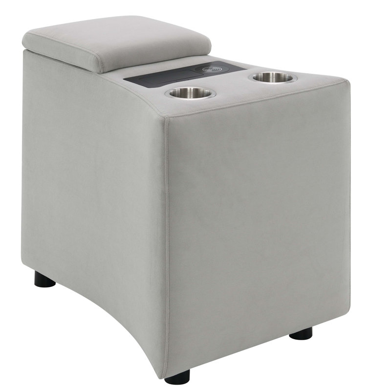 Console rembourrée mate avec USB en gris