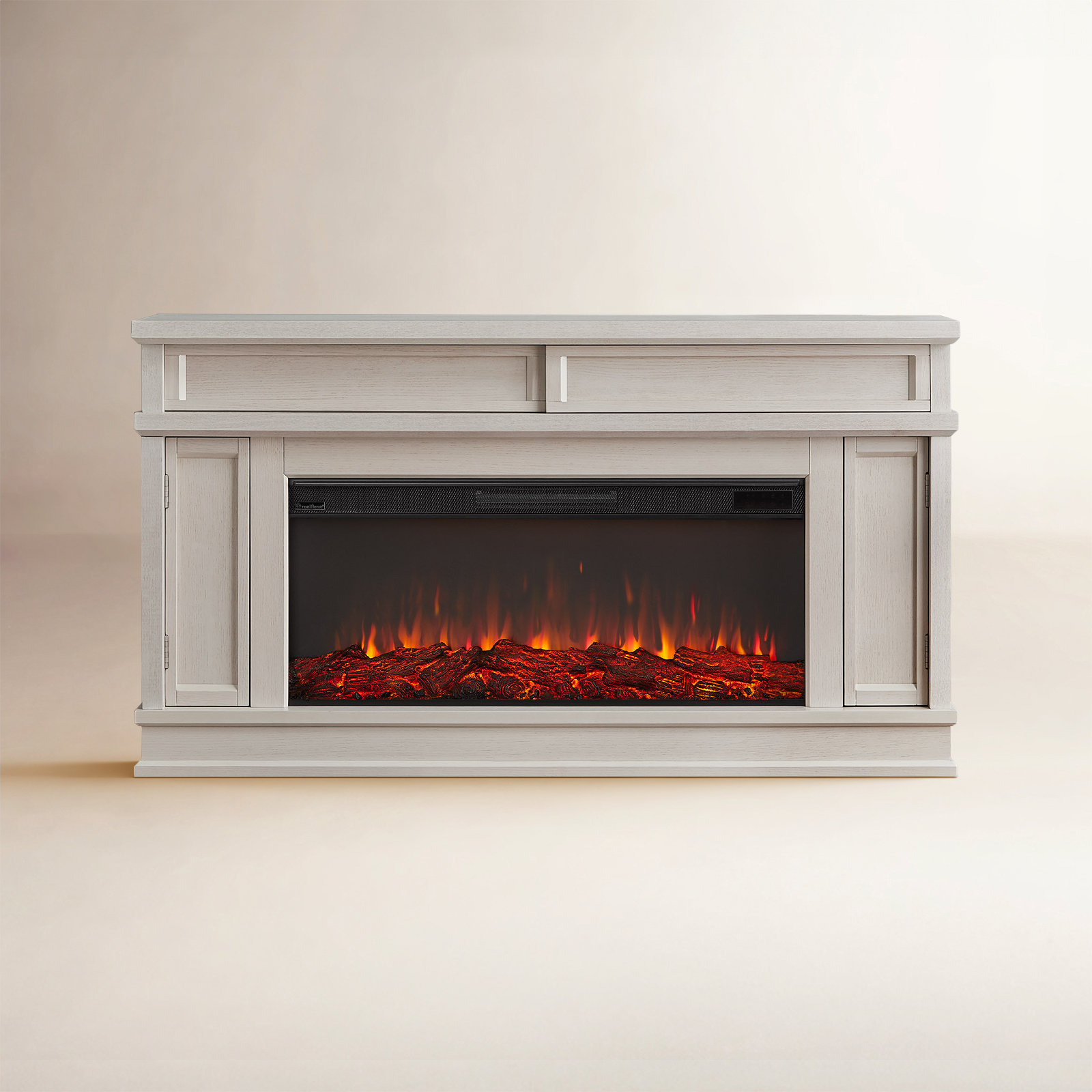 Torrey Landscape Electric Fireplace TV Stand, Bone, Standard