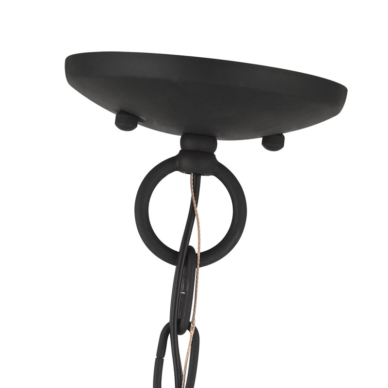 Luminaire suspendu sphérique unique à 3 lumières avec détails en cristal Laclair, Noir, H 14,5 po x l 15,5 po x P 15,5 po