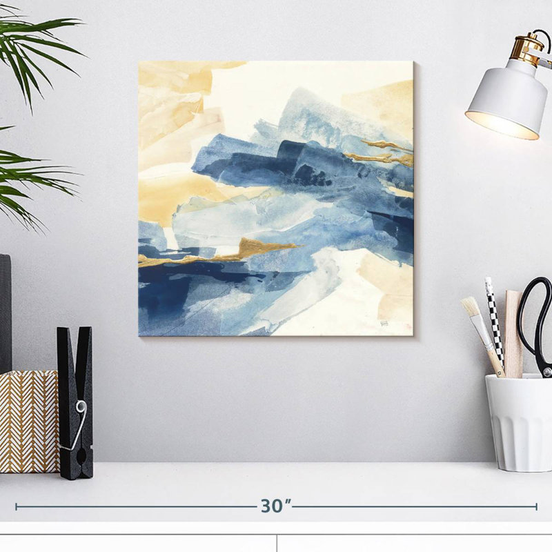 Avery Gilded Indigo I, 16" H x 16" W