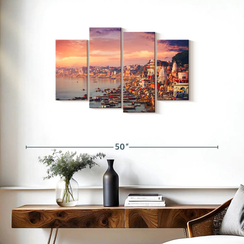 Hannes Varanasi Sunset Skyline, 22" H x 36" W