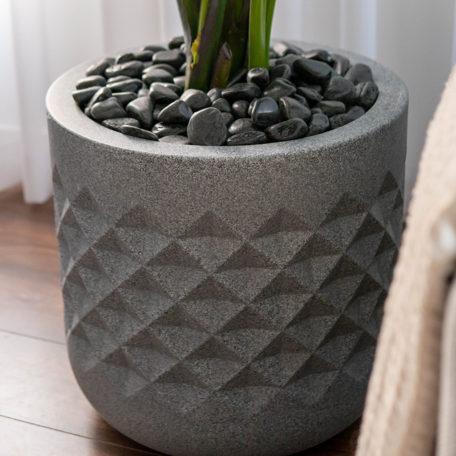 Lisle Pot Planter, 18" H x 18" W x 18" D, Granite
