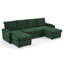 Canapé-lit modulaire de 109,5 po avec lit escamotable, canapé modulaire en U à 5 places en velours côtelé avec 2 chaises longues de rangement, porte-gobelets et ports USB-1012590320