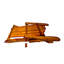 Chaise confortable en bois pliable pour l'extérieur avec siège incliné emblématique, accoudoirs larges, couleur populus en chêne, processus d'assemblage facile, capacité de poids de 250 lb, idéale pour la terrasse, au bord de la piscine