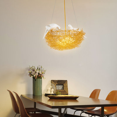 Coheman 5 - Light Gold Bowl Unique Bird Nest Pendant