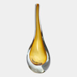 Stretched Neck Vase-Amber-Sm