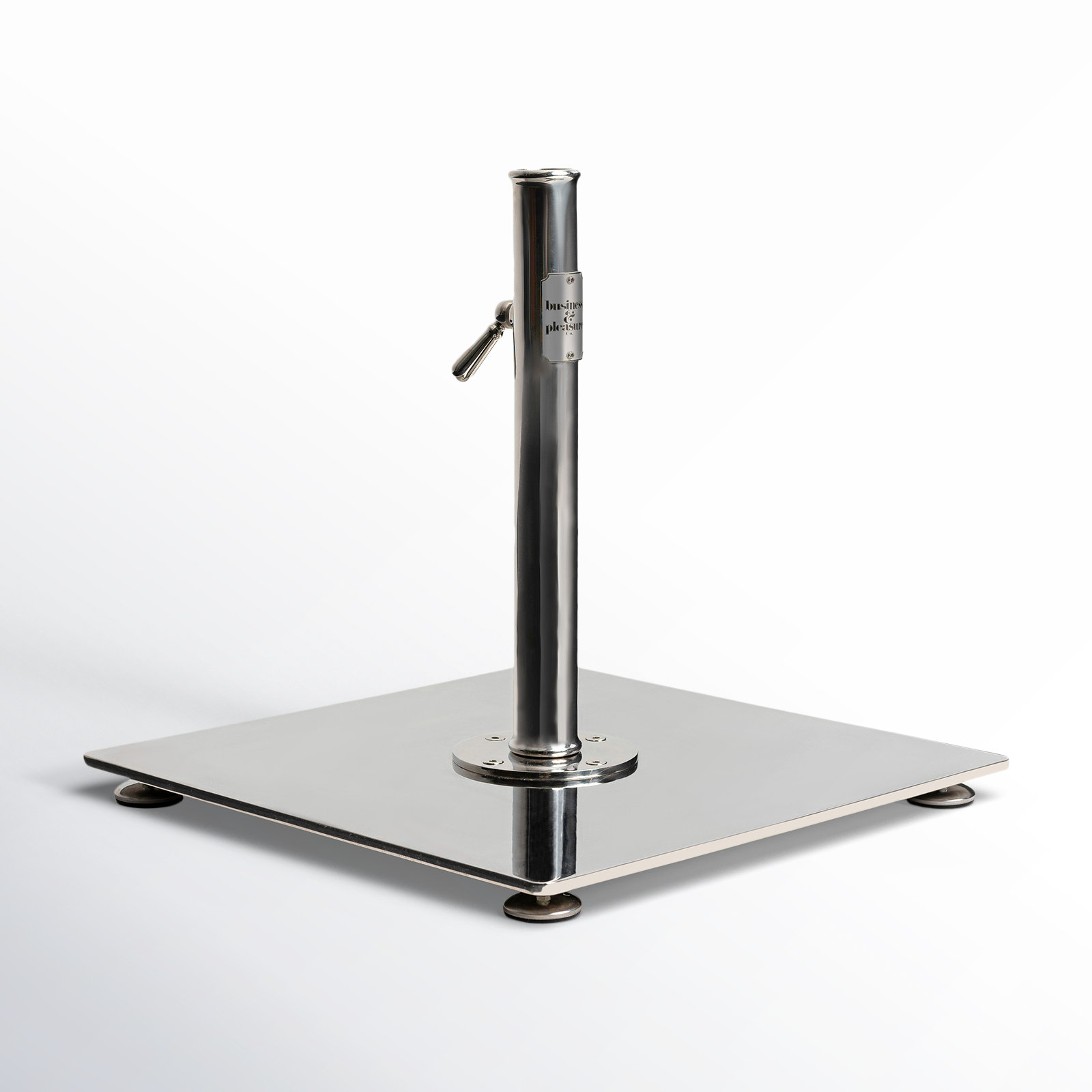 Steel Free-Standing Umbrella Base, Stainless Steel, Yes