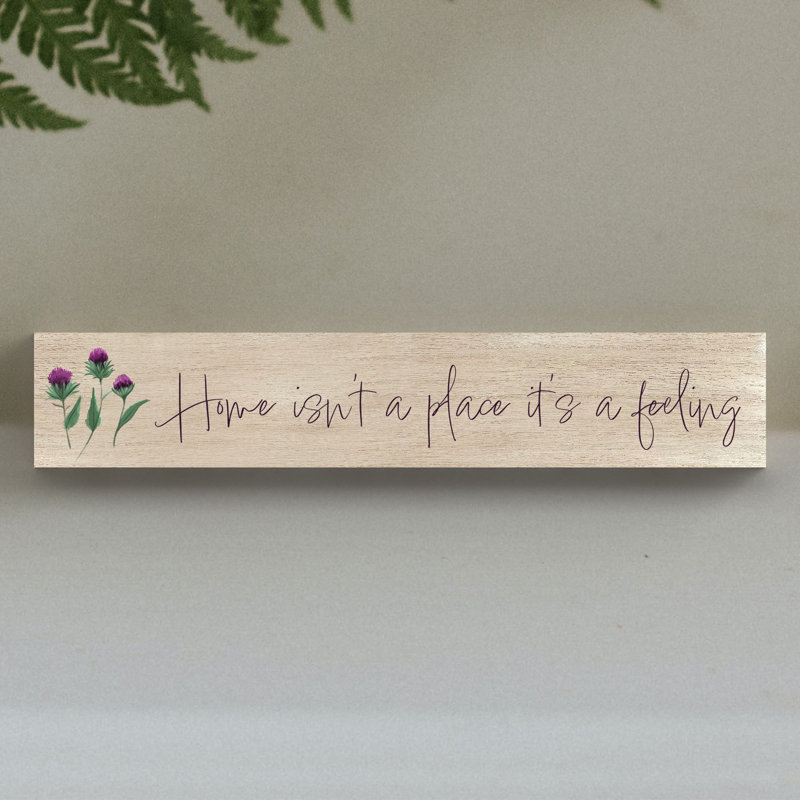 Kana Thistle Home Isn't a Place Heart Wooden Plaque, Oak