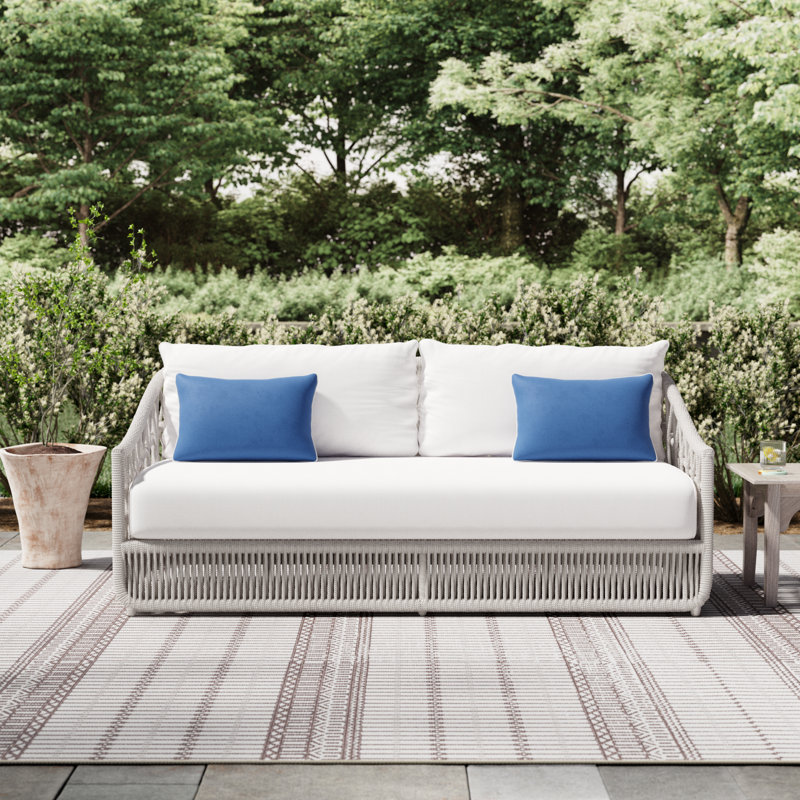 Lucan 78'' Wide Outdoor with SunbCushions, Linen Canvas Sunbrella® Canvas