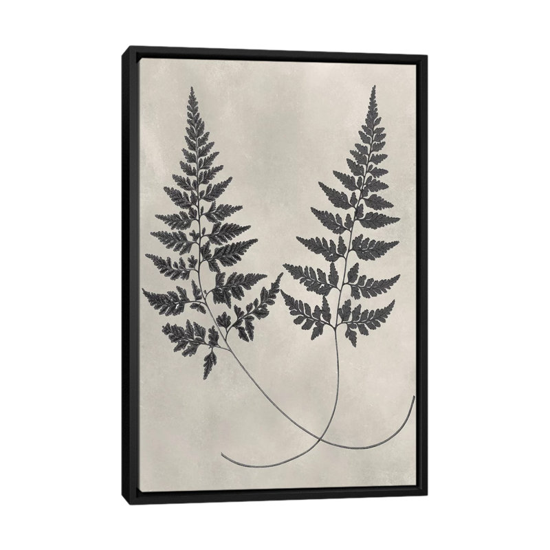 « rétro palm study i », impression sur toile, H 26 po x l 18 po x P 1,5 po, Toile avec cadre noir, Pas de tapis