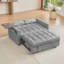 Lit en velours gris: 3 réglages réglables et lit moderne à texture douce avec coussins de construction