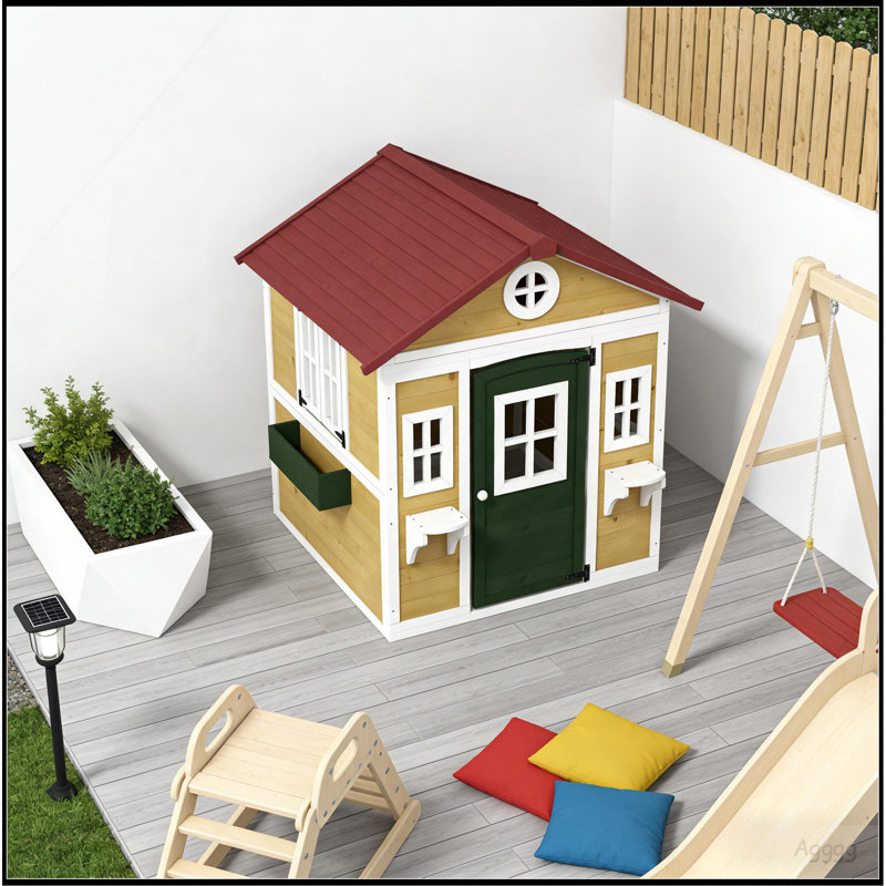 Maison de jeu en bois pour tout-petits, chalet extérieur pour enfants
