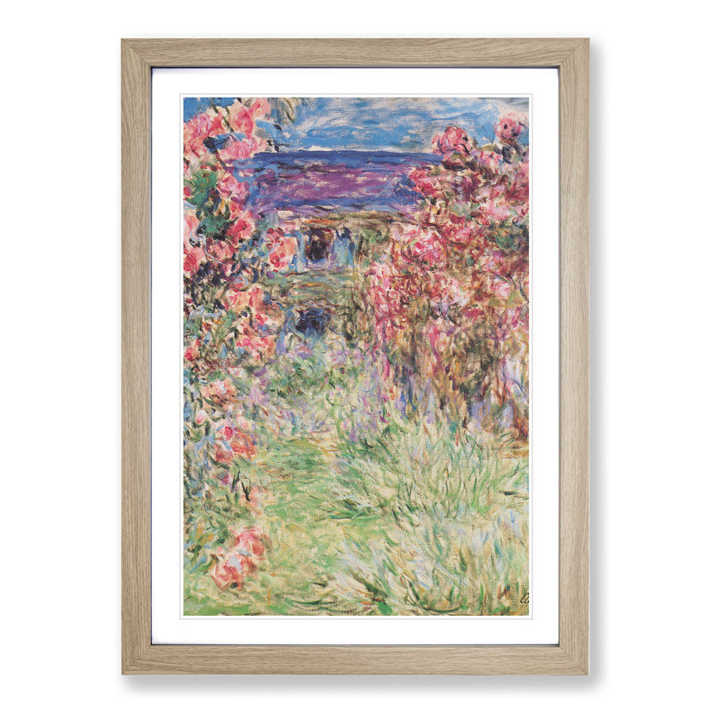 Rose House by Claude Monet - Framed Print, Oak Framed, 36cm H x 27cm W x 2cm D
