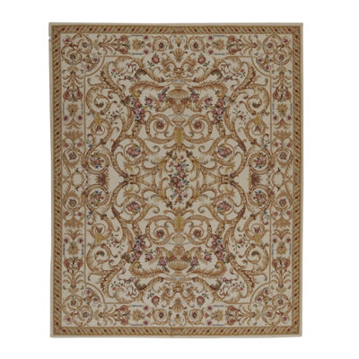 Hand-Knotted High-Quality Area Rug in Brown/Olive