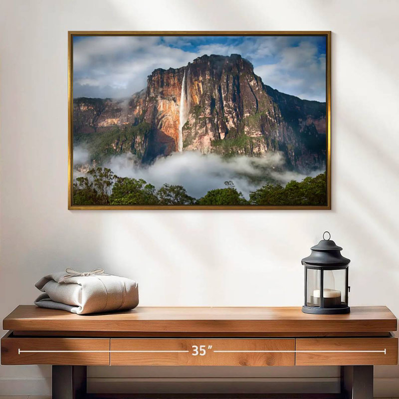 Angel Falls, Floating Frame Gold, 25" X 17"
