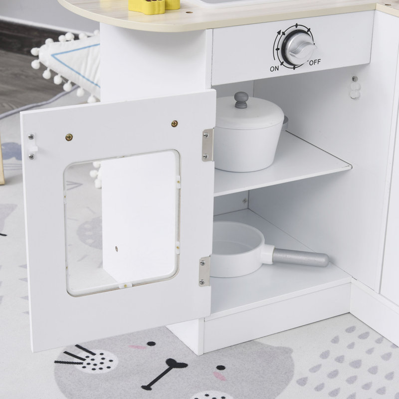 Kids Cooking Toy Kitchen Set, White