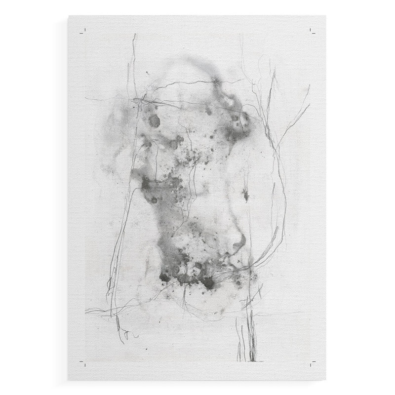 Graphite abstrait IV - Impression sur toile seulement - NON-CADRE, H 18 po x l 12 po