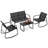4 Piece Patio Rocking Set Outdoor Rocker Chair Conversation Set