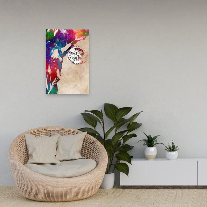 «Vibrant Discus Throw», art mural contemporain, H 24 po x l 16 po