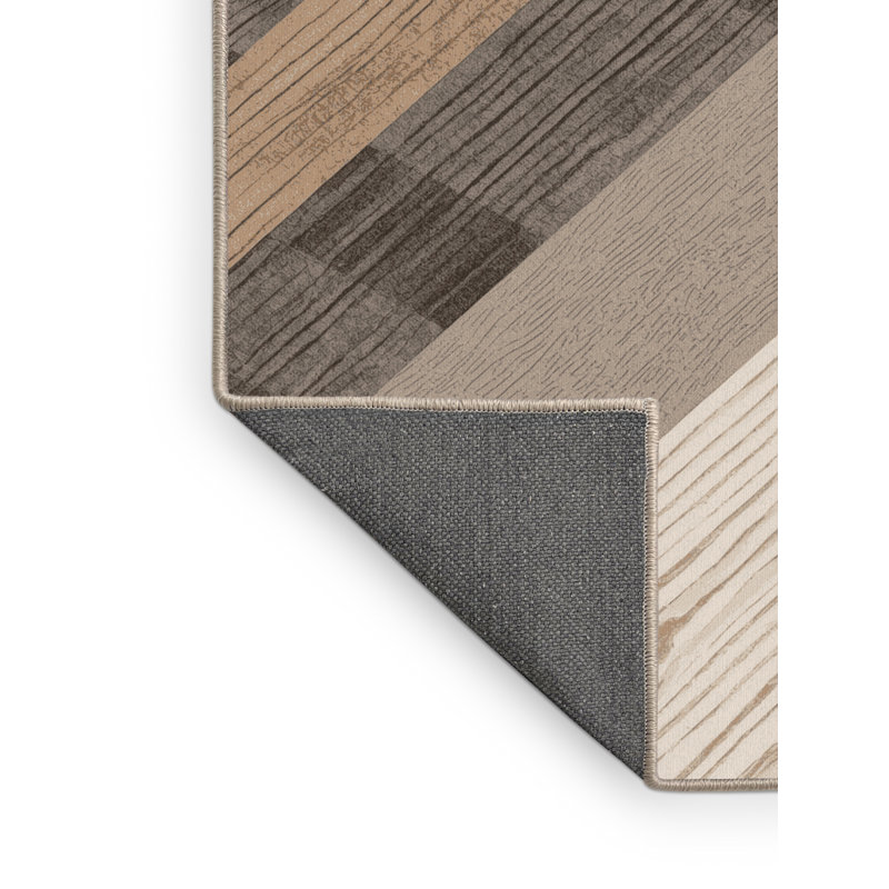 Tapis gris moelleux moelleux en bois rustique et moelleux Soft, 2 x 3
