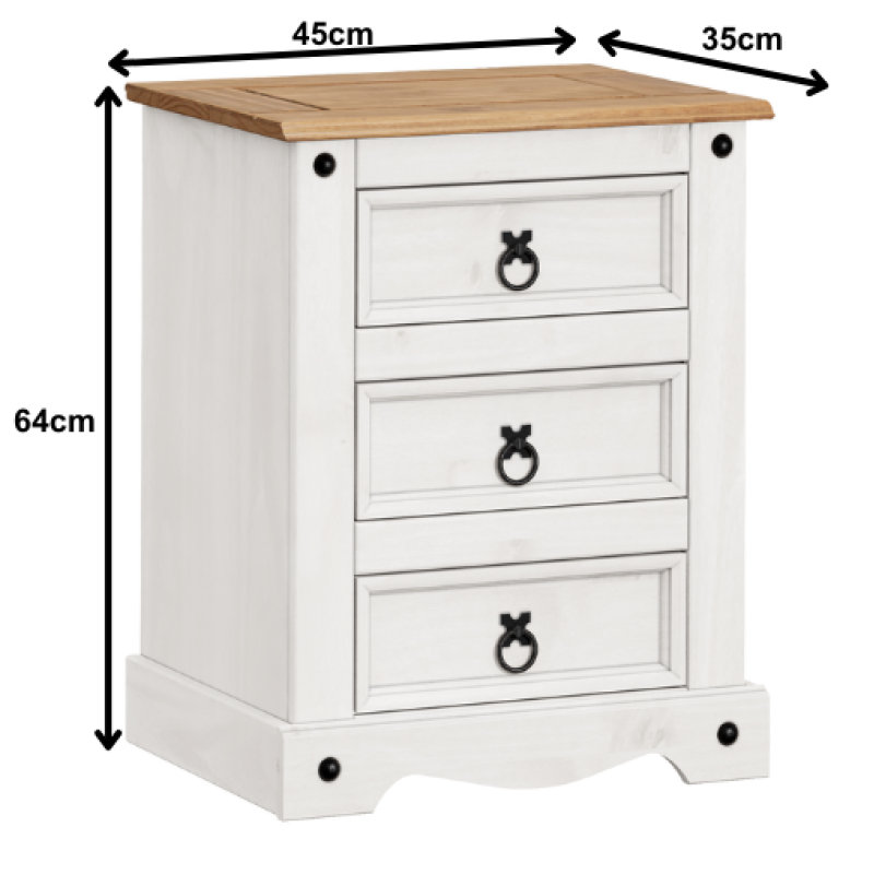 Romarin 45cm W Solid Wood Bedside Table