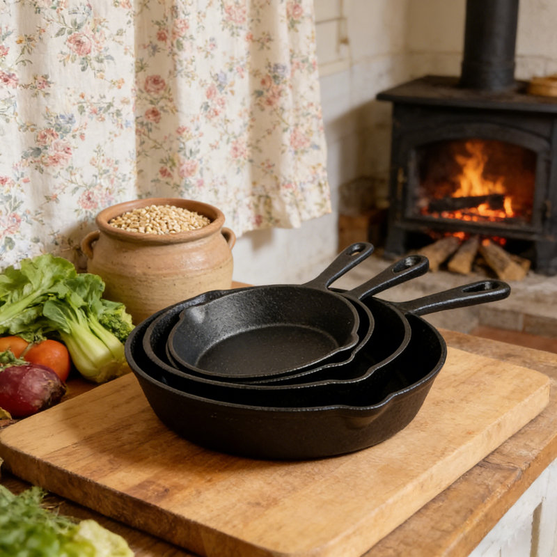4-piece Cast Iron Nonstick Pan Set