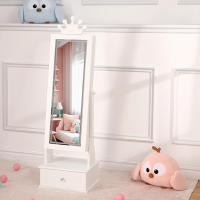 Armoire à bijoux pour enfants, miroir pleine longueur pour filles
