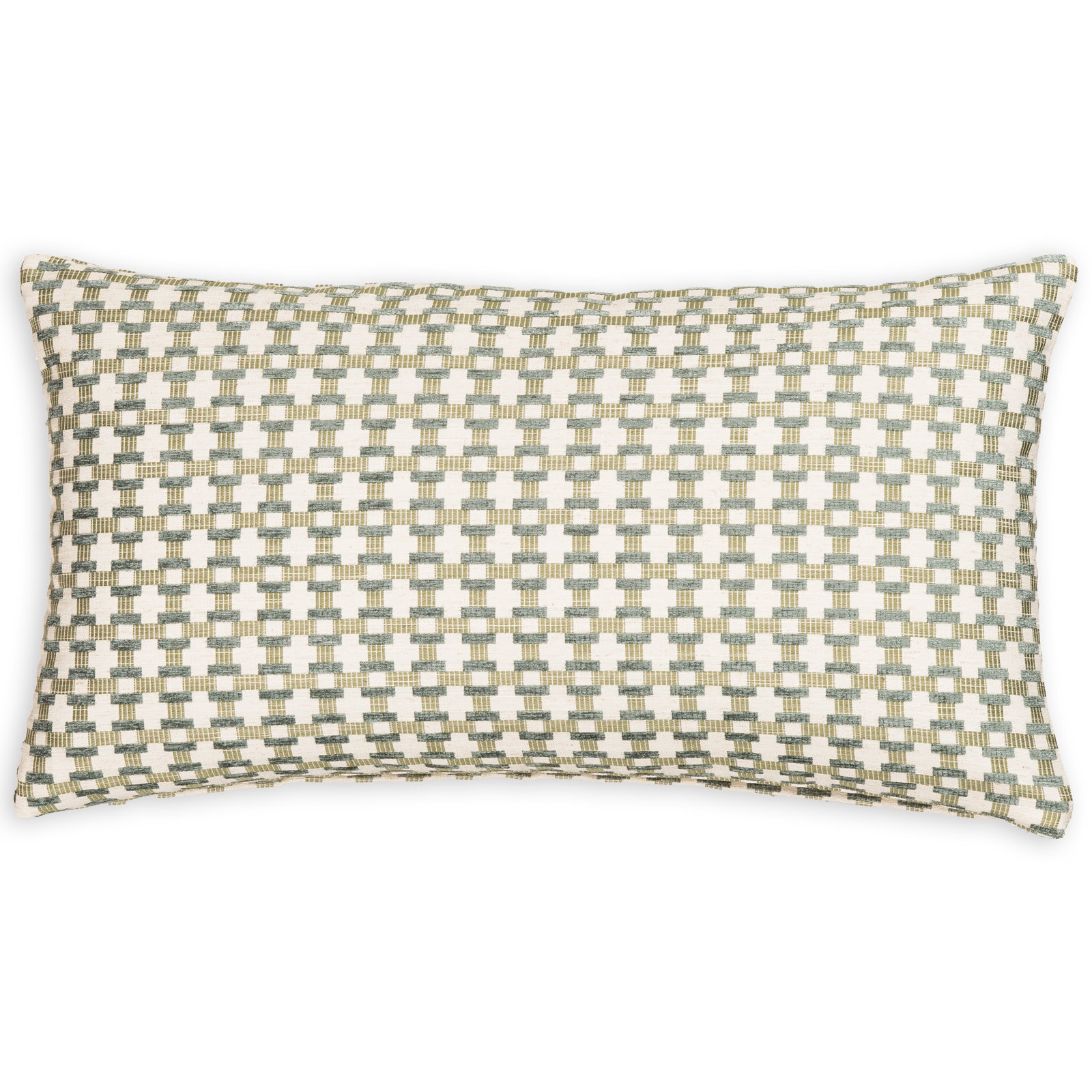 Birch Lane Stride Throw Pillow Lumbar, Green Geometric, Feather