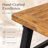 70.75" Acacia Wood Outdoor Dining Table, Natural Brown Wood Top with Black Metal Frame, Slat Panel Rustic Design for Patio & Backyard