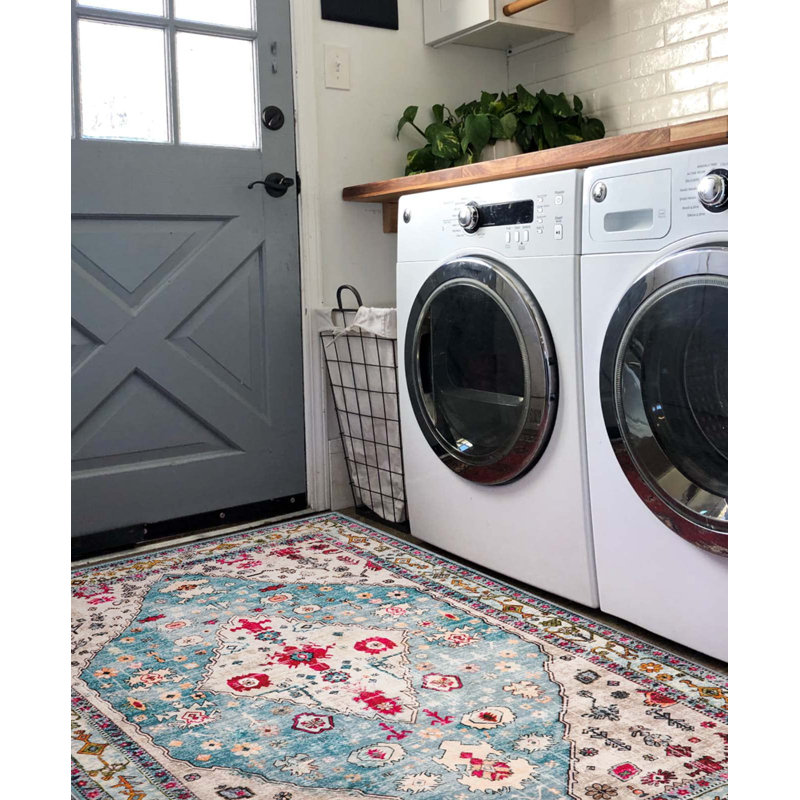 Tapis oriental lavable à la machine Watte, Rectangle 4pi x 6 pi